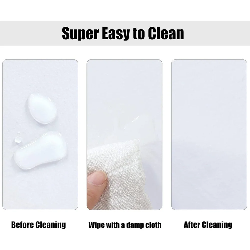 White Round Fitted Tablecloth Elastic Edge Waterproof Oilproof 